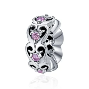(image for) Pandora Style Silver Spacer Charm, Heart Shape - SCC339