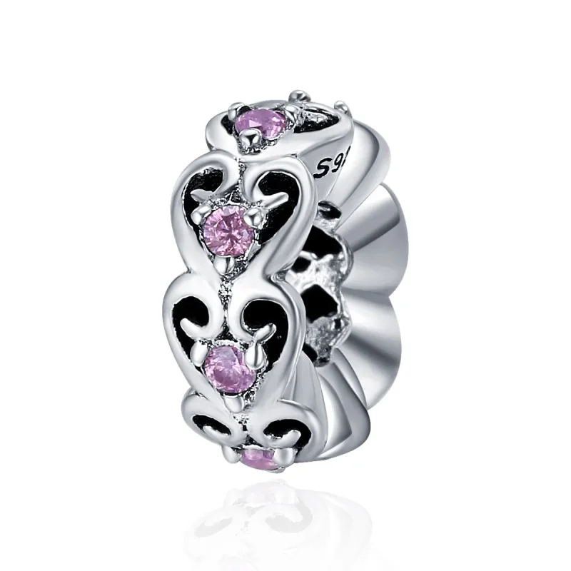 (image for) Pandora Style Silver Spacer Charm, Heart Shape - SCC339 - Product Image