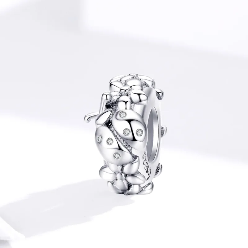 (image for) Pandora Style Silver Spacer Charm, Ladybug - BSC112 - View 4