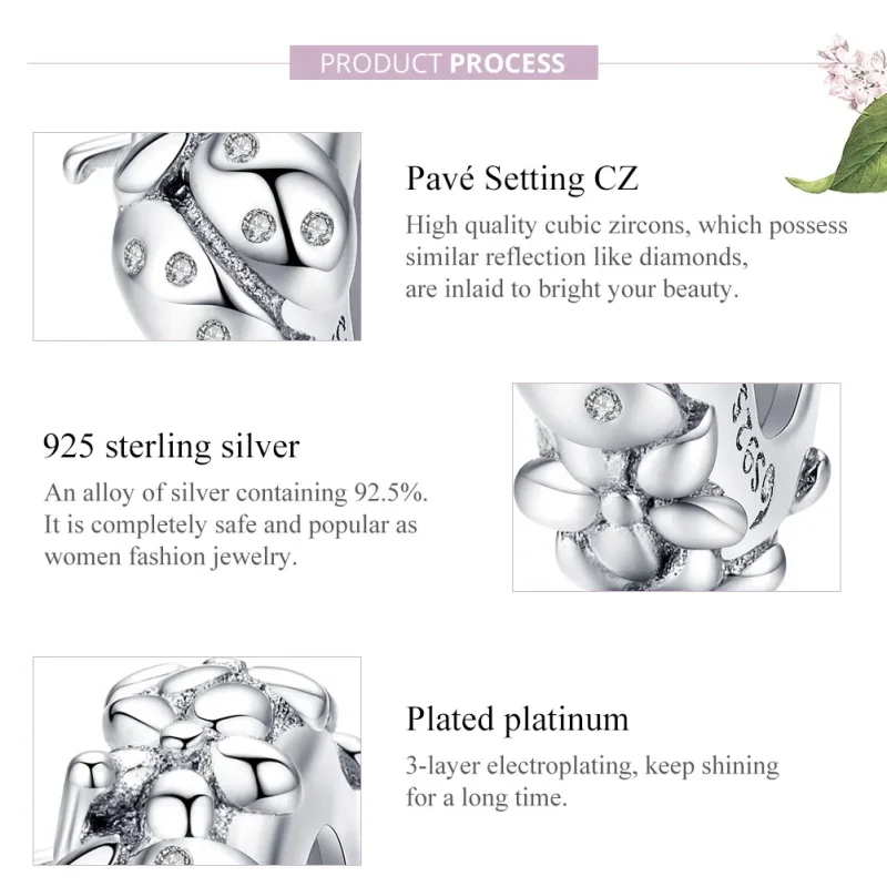 (image for) Pandora Style Silver Spacer Charm, Ladybug - BSC112 - View 7