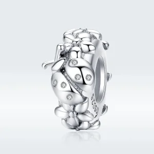 (image for) Pandora Style Silver Spacer Charm, Ladybug - BSC112