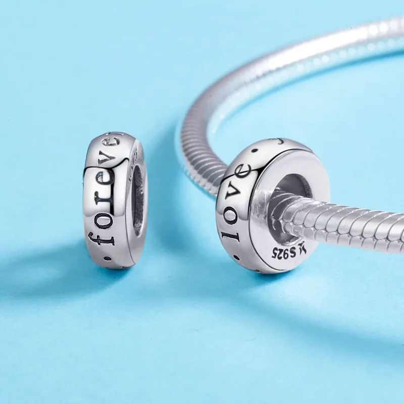 (image for) Pandora Style Silver Spacer Charm, Love You Forever - SCC595 - View 5