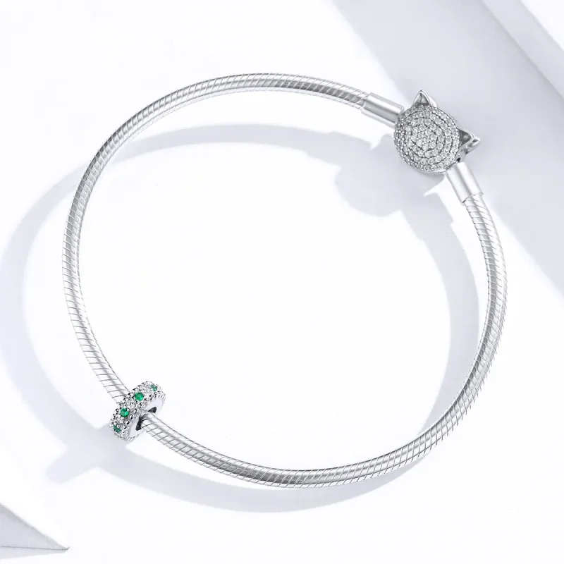 (image for) Pandora Style Silver Spacer Charm, Retro - BSC185 - View 3