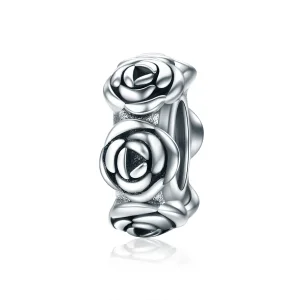(image for) Pandora Style Silver Spacer Charm, Rose Wreath - SCC596