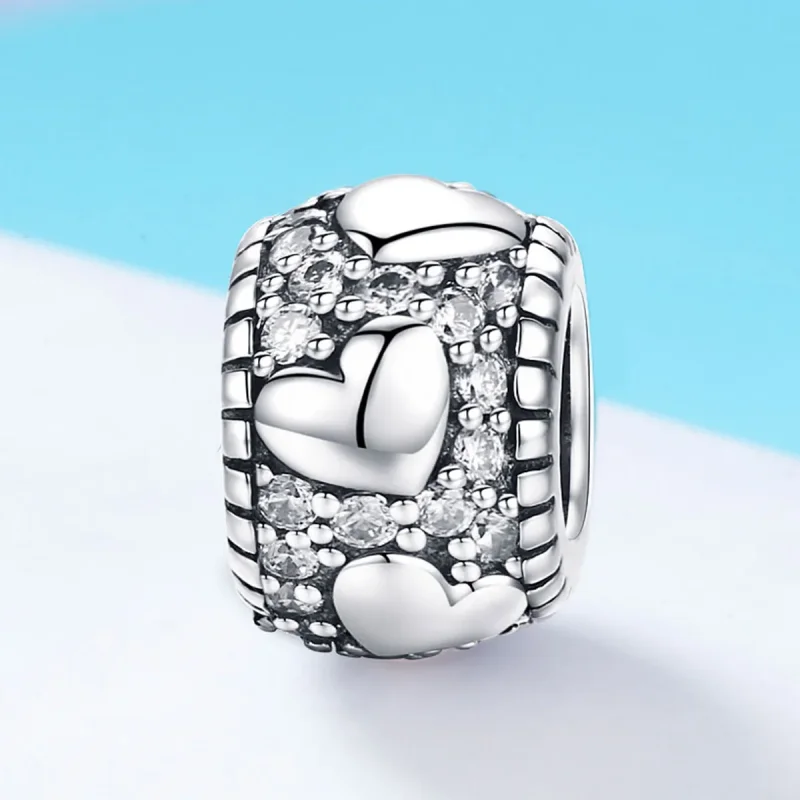 (image for) Pandora Style Silver Spacer Charm, Shine In My Heart - SCC798 - View 2