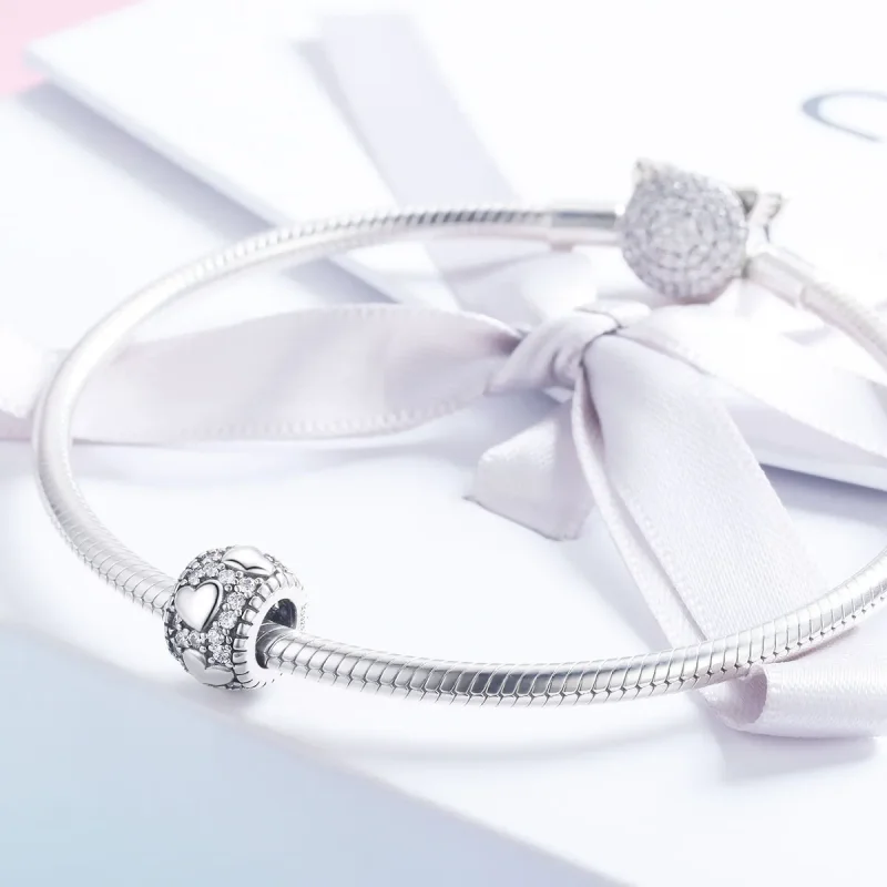 (image for) Pandora Style Silver Spacer Charm, Shine In My Heart - SCC798 - View 4