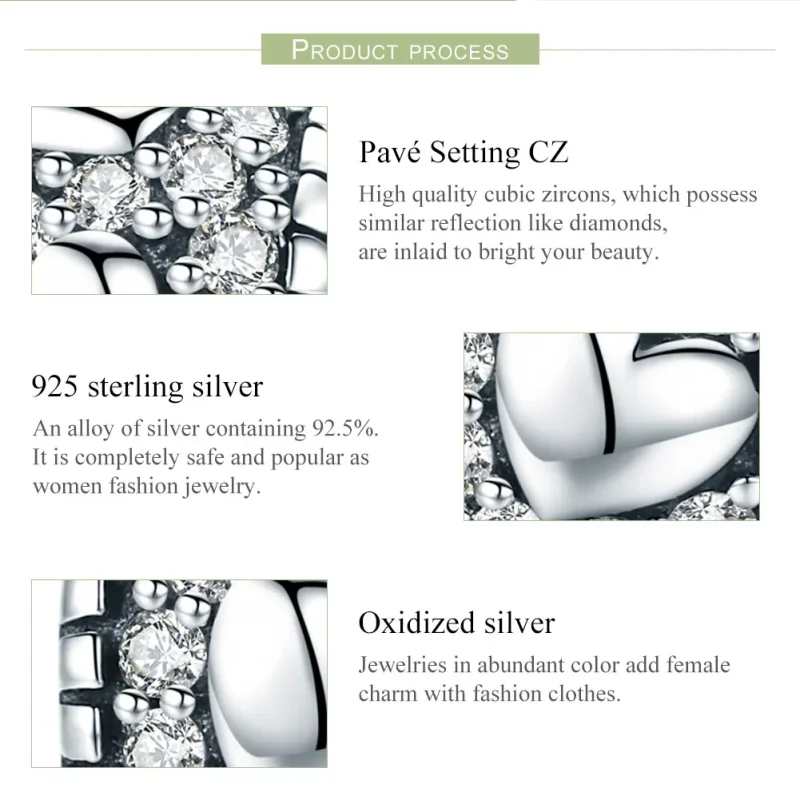 (image for) Pandora Style Silver Spacer Charm, Shine In My Heart - SCC798 - View 7