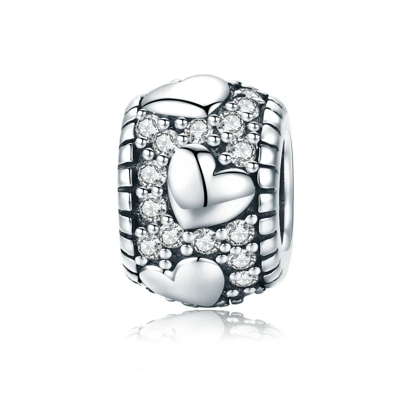 (image for) Pandora Style Silver Spacer Charm, Shine In My Heart - SCC798 - Product Image