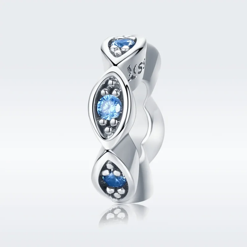 (image for) Pandora Style Silver Spacer Charm, Shining Eyes - SCC513 - View 2
