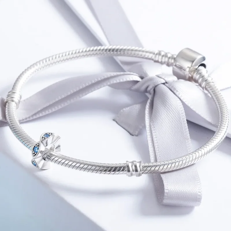 (image for) Pandora Style Silver Spacer Charm, Shining Eyes - SCC513 - View 4