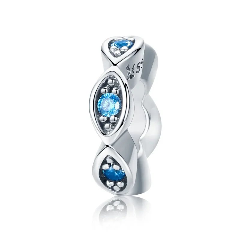 (image for) Pandora Style Silver Spacer Charm, Shining Eyes - SCC513 - Product Image