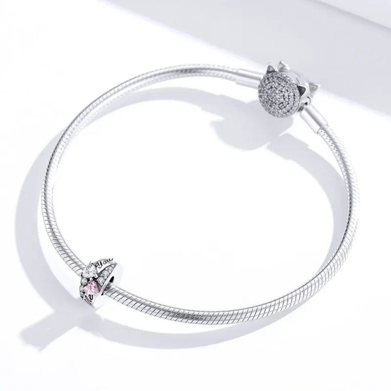 (image for) Pandora Style Silver Spacer Charm, Sweet Heart - BSC283 - View 2