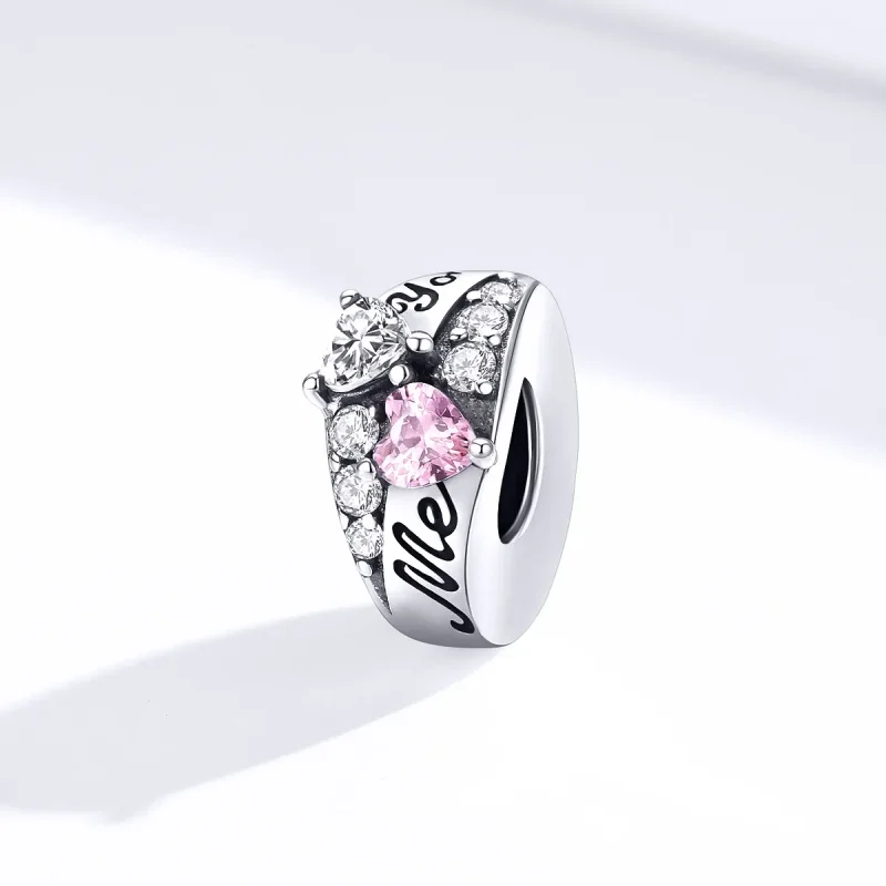 (image for) Pandora Style Silver Spacer Charm, Sweet Heart - BSC283 - View 4