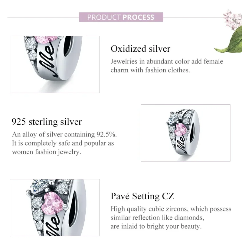 (image for) Pandora Style Silver Spacer Charm, Sweet Heart - BSC283 - View 8