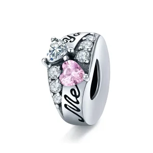 (image for) Pandora Style Silver Spacer Charm, Sweet Heart - BSC283