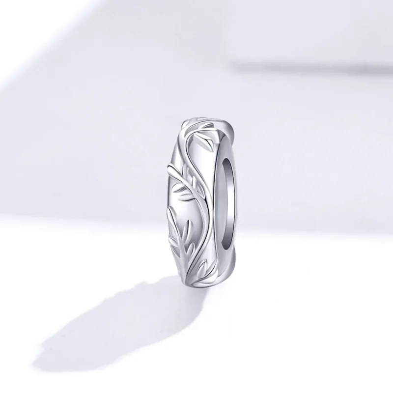 (image for) Pandora Style Silver Spacer Charm, Vine Leaf - BSC142 - View 2