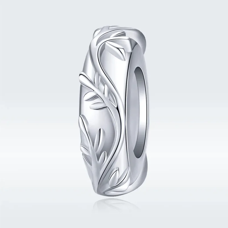 (image for) Pandora Style Silver Spacer Charm, Vine Leaf - BSC142 - View 5