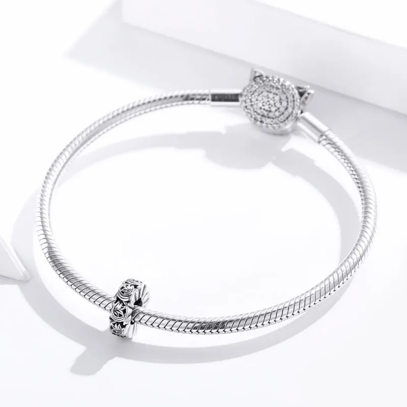 (image for) Pandora Style Silver Spacer Charm, Vintage Vines - SCC1601 - View 3