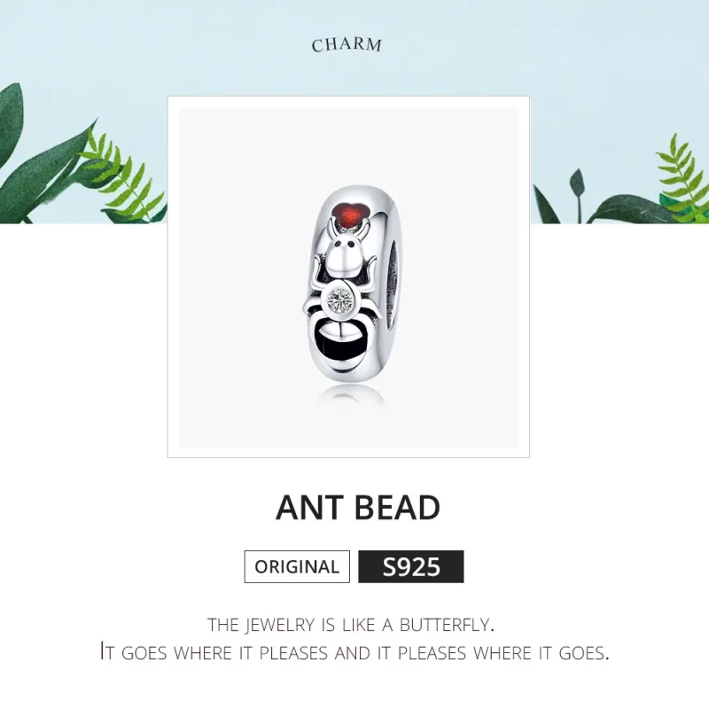 (image for) Pandora Style Spacer Charm, Ant, Red Enamel - SCC1482 - View 6