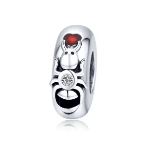 (image for) Pandora Style Spacer Charm, Ant, Red Enamel - SCC1482