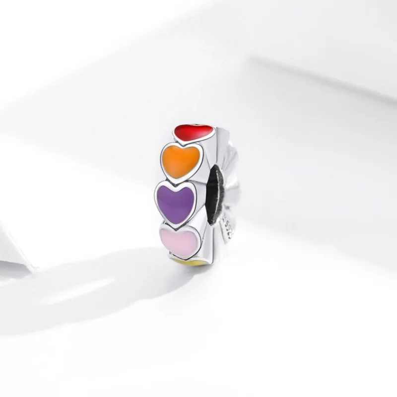 (image for) Pandora Style Spacer Charm, Candy Honey Love, Multicolor Enamel - SCC1838 - View 2
