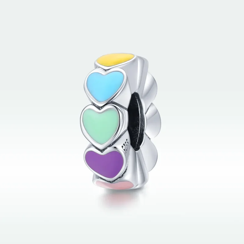 (image for) Pandora Style Spacer Charm, Candy Honey Love, Multicolor Enamel - SCC1838 - View 5