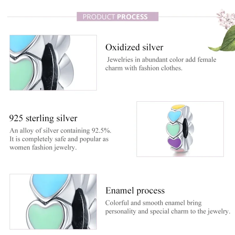 (image for) Pandora Style Spacer Charm, Candy Honey Love, Multicolor Enamel - SCC1838 - View 8