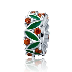 (image for) Pandora Style Spacer Charm, Christmas Tree Leaves, Multicolor Enamel - SCC317