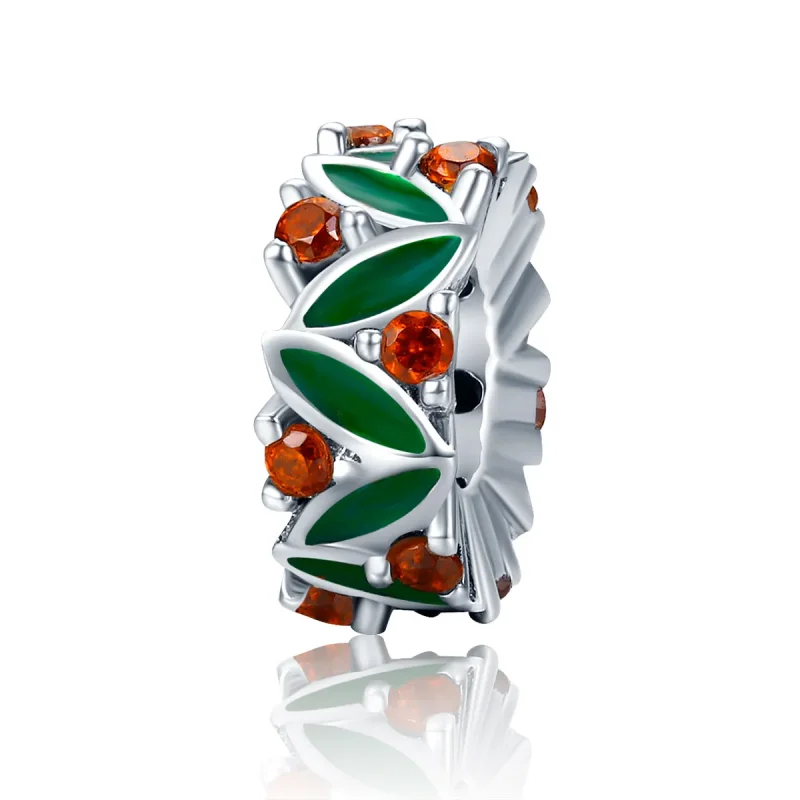 (image for) Pandora Style Spacer Charm, Christmas Tree Leaves, Multicolor Enamel - SCC317 - Product Image