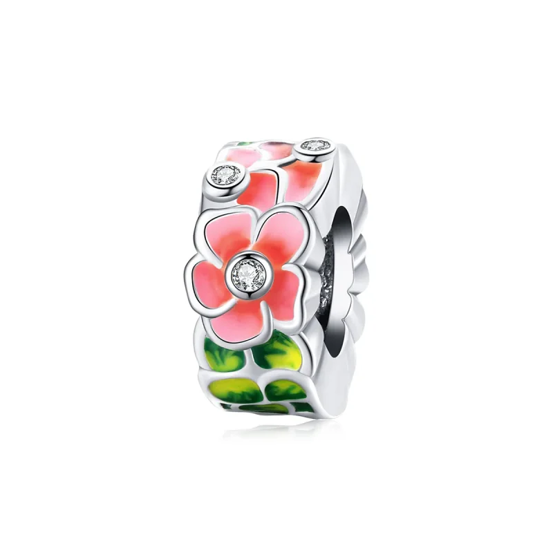 (image for) Pandora Style Spacer Charm, Colorful Flowers, Multicolor Enamel - SCC1727 - Product Image
