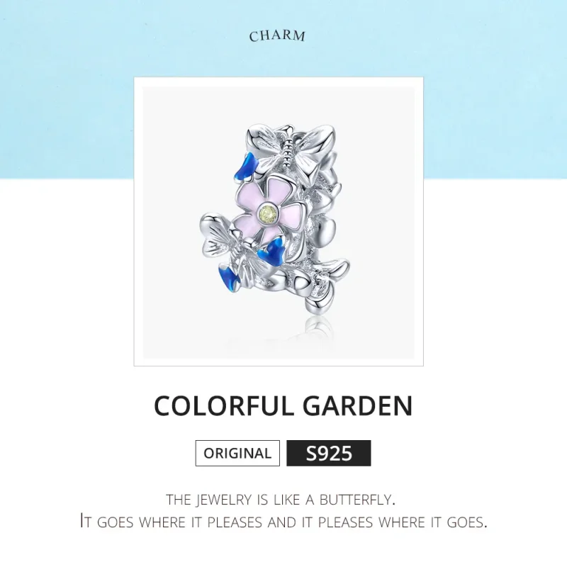 (image for) Pandora Style Spacer Charm, Colorful Garden, Multicolor Enamel - BSC288 - View 6