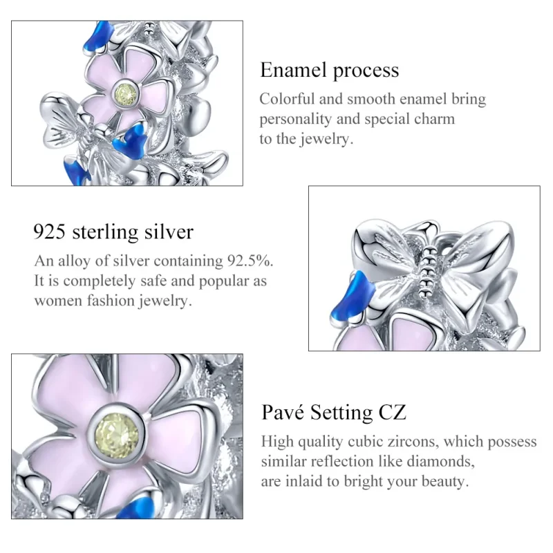 (image for) Pandora Style Spacer Charm, Colorful Garden, Multicolor Enamel - BSC288 - View 7