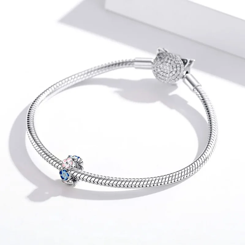 (image for) Pandora Style Spacer Charm, Colorful Hydrangea, Multicolor Enamel - SCC1703 - View 3