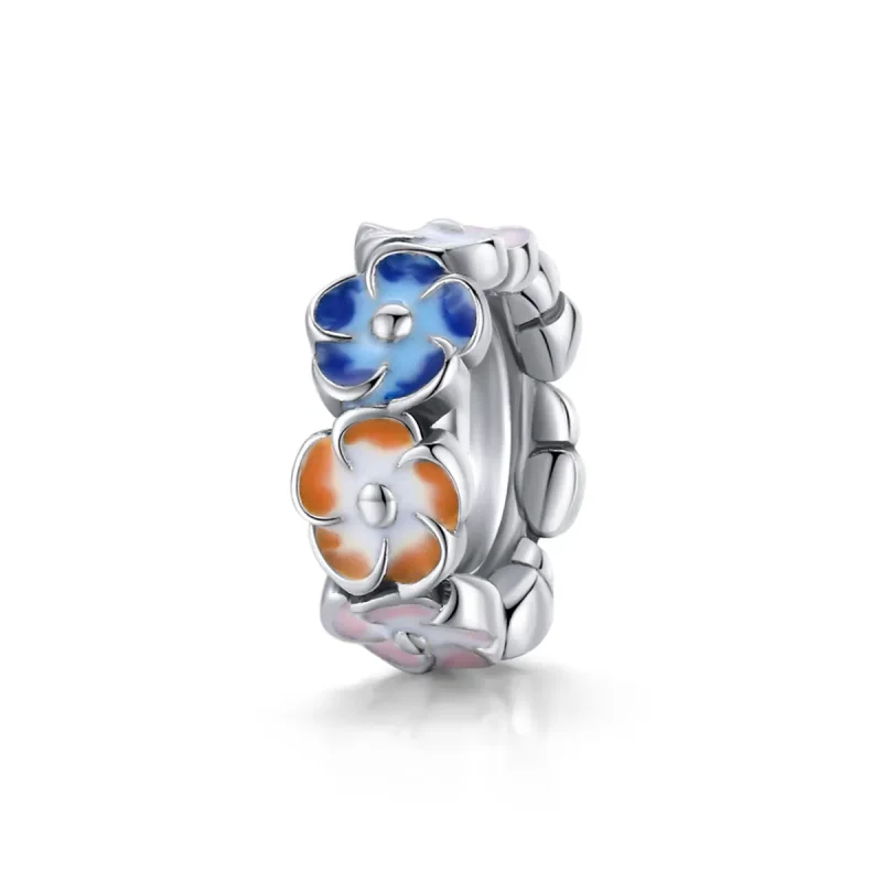 (image for) Pandora Style Spacer Charm, Colorful Hydrangea, Multicolor Enamel - SCC1703 - Product Image