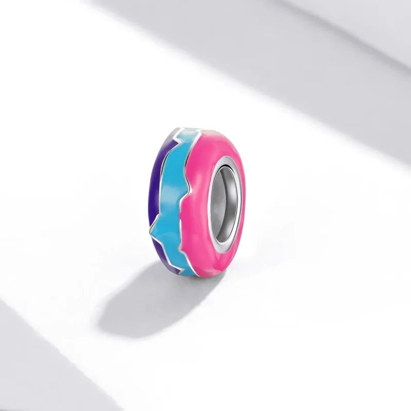 (image for) Pandora Style Spacer Charm, Cyberpunk - Dazzling Beads, Multicolor Enamel - SCC1 - View 2