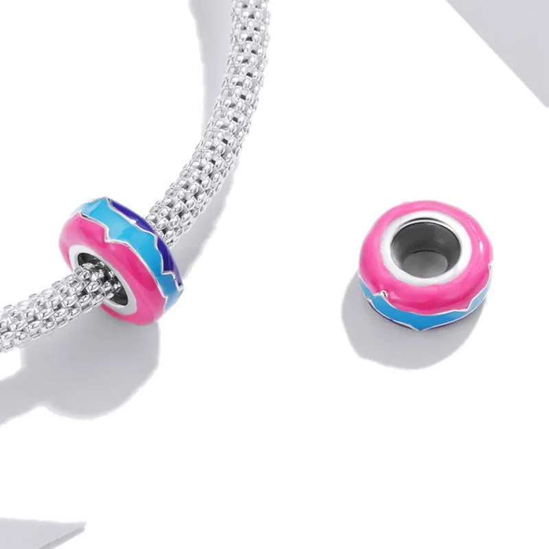 (image for) Pandora Style Spacer Charm, Cyberpunk - Dazzling Beads, Multicolor Enamel - SCC1 - View 4