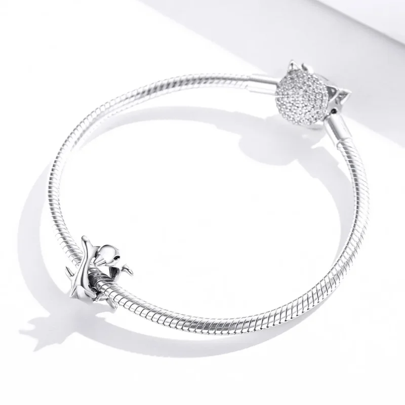 (image for) Pandora Style Spacer Charm, Dolphins, Enamel - BSC296 - View 3