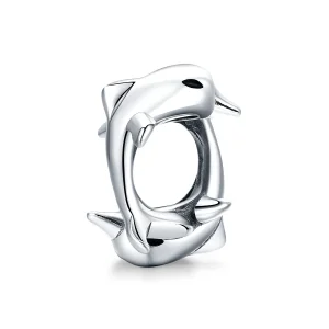 (image for) Pandora Style Spacer Charm, Dolphins, Enamel - BSC296