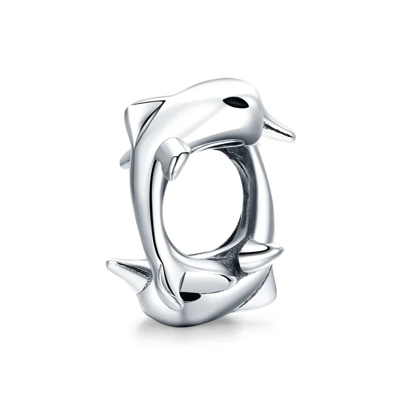 (image for) Pandora Style Spacer Charm, Dolphins, Enamel - BSC296 - Product Image