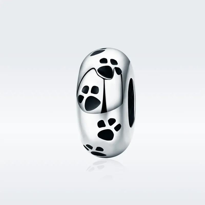 (image for) Pandora Style Spacer Charm, Pet Imprint, Black Enamel - SCC594 - View 2