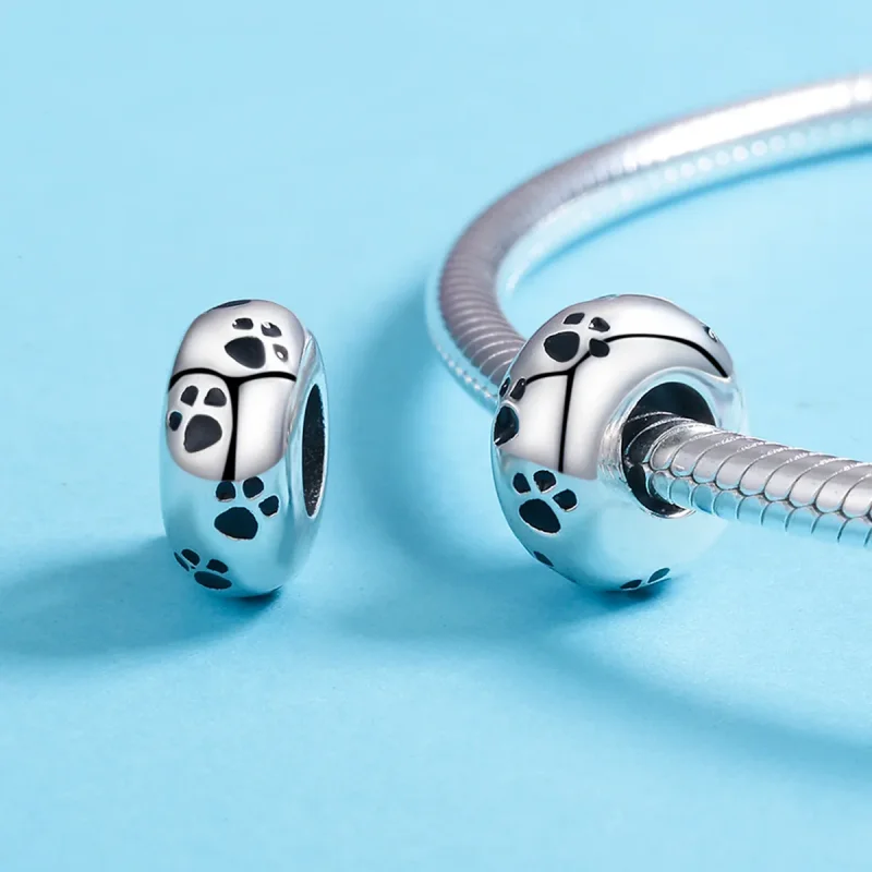 (image for) Pandora Style Spacer Charm, Pet Imprint, Black Enamel - SCC594 - View 5