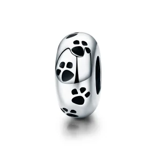 (image for) Pandora Style Spacer Charm, Pet Imprint, Black Enamel - SCC594
