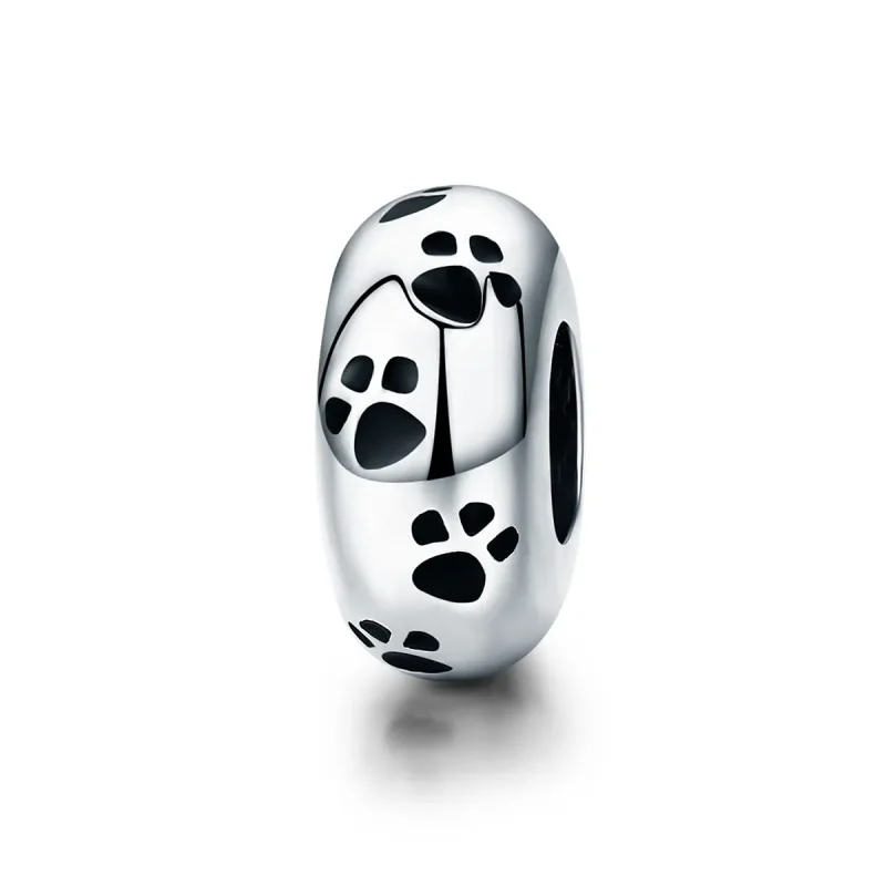 (image for) Pandora Style Spacer Charm, Pet Imprint, Black Enamel - SCC594 - Product Image