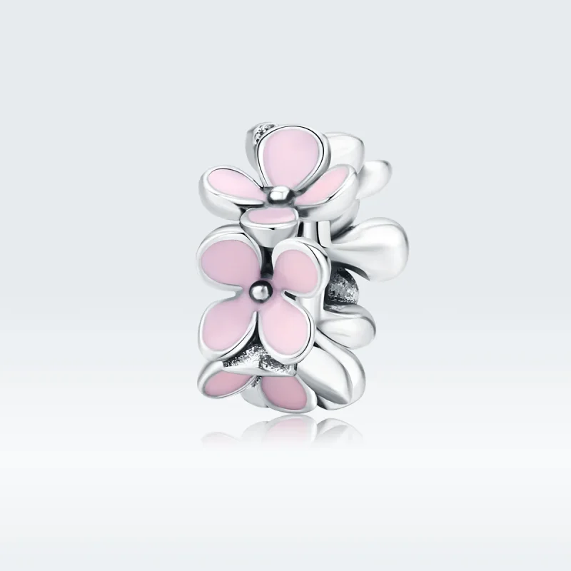 (image for) Pandora Style Spacer Charm, Pink Flower, Pink Enamel - SCC1484 - Product Image