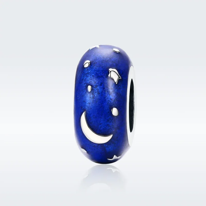 (image for) Pandora Style Spacer Charm, Starry Sky, Blue Enamel - SCC599 - View 2