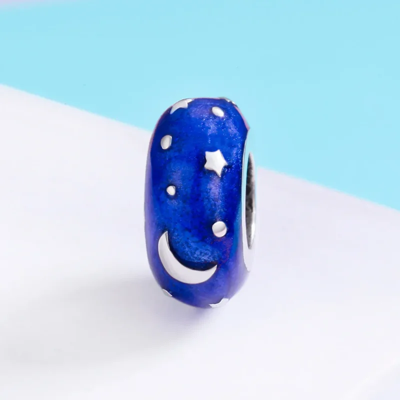 (image for) Pandora Style Spacer Charm, Starry Sky, Blue Enamel - SCC599 - View 3