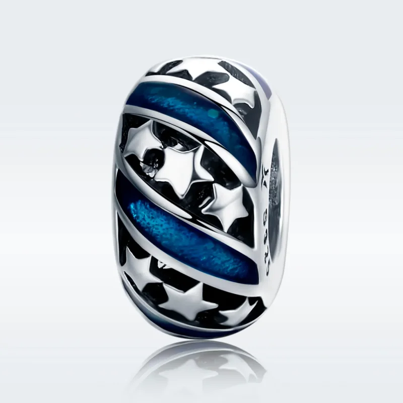 (image for) Pandora Style Spacer Charm, The Shining Star River, Blue Enamel - SCC636 - View 2