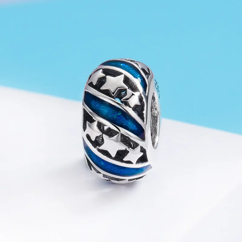 (image for) Pandora Style Spacer Charm, The Shining Star River, Blue Enamel - SCC636 - View 3