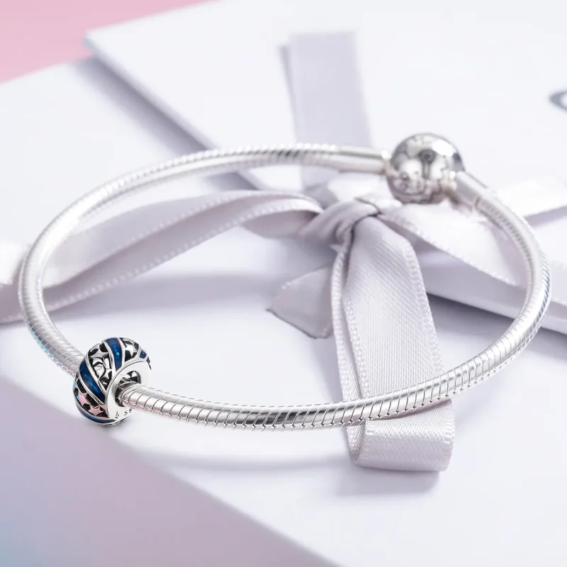 (image for) Pandora Style Spacer Charm, The Shining Star River, Blue Enamel - SCC636 - View 4