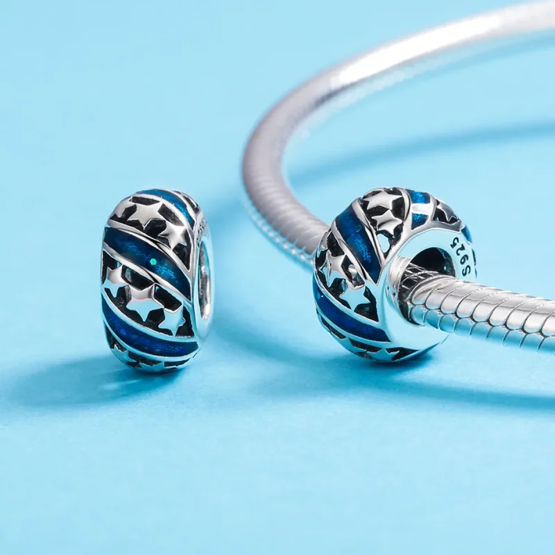 (image for) Pandora Style Spacer Charm, The Shining Star River, Blue Enamel - SCC636 - View 5
